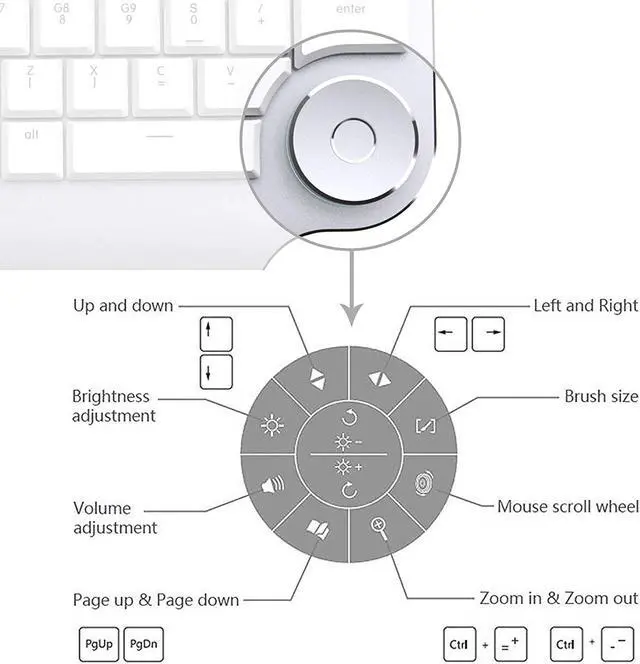 Alt view image 2 of 7 - J-Tech Digital Mechanical Designer Keyboard (K610) (White Keyboard)
