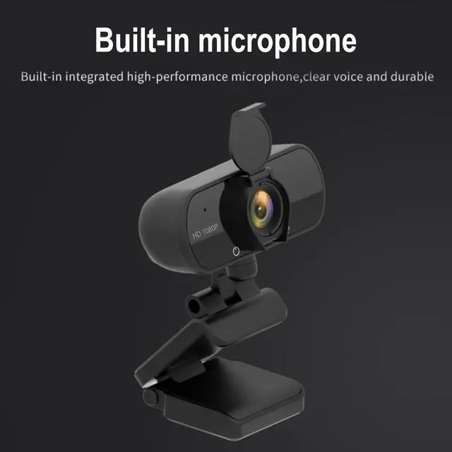 Alt view image 3 of 5 - Webcam with Microphone and Cover 1080p HD USB 2.0/3.0 Wide Angle lens Mounting Clip for Video Calls, zoom, Live Streaming, Recording, Conferencing, Skype, YouTube