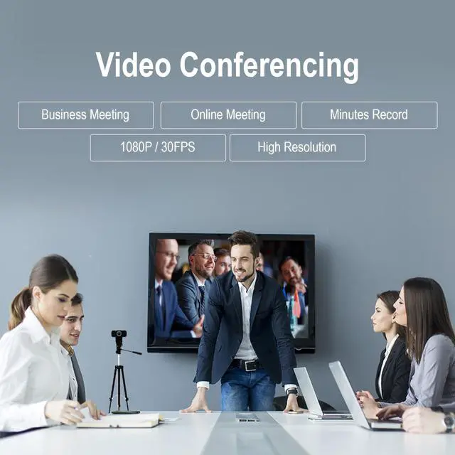 Alt view image 4 of 5 - Webcam with Microphone and Cover 1080p HD USB 2.0/3.0 Wide Angle lens Mounting Clip for Video Calls, zoom, Live Streaming, Recording, Conferencing, Skype, YouTube