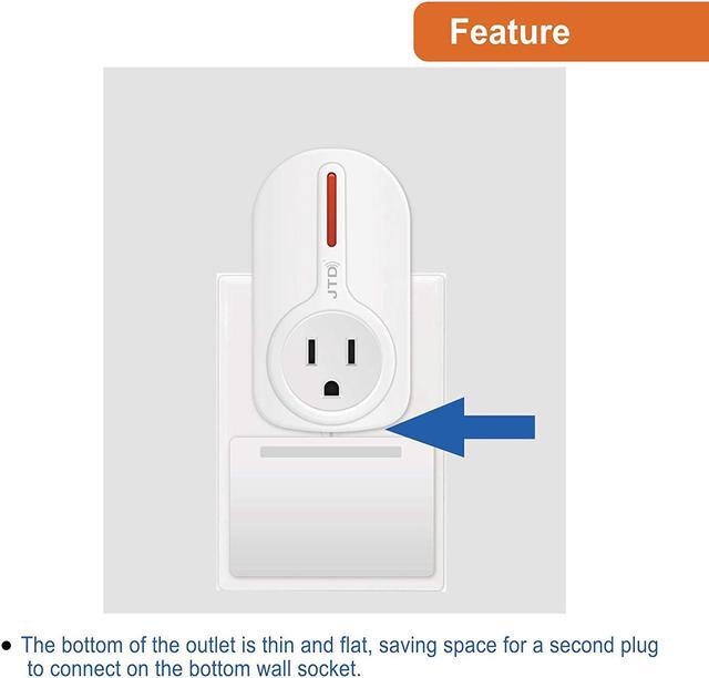 Alt view image 5 of 7 - JTD 5x2 Wireless Remote Control Electrical Outlet Switch Outlet Plug Switch with remotes for Household Appliances Lamps, Lighting & Electrical Equipment, Energy Saving Auto-programmable (5 Pack)