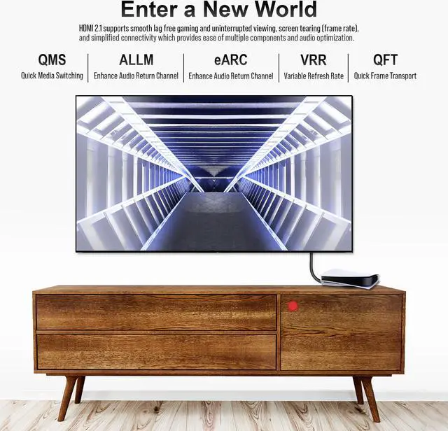 Alt view image 6 of 8 - 8K HDMI 2.1 Fiber Cable 10M 32.8 FT| J-Tech Digital Ultra High Speed 48 Gbps 4K @ 120Hz | 8K @ 60Hz Compatible with PS5 XBOX ROKU [JTECH-FCAB108K]