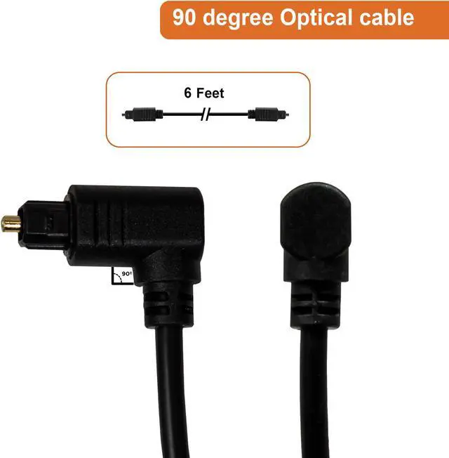 Alt view image 2 of 7 - J-Tech Digital JTECH-SP6FB 90 Degree Toslink SPDIF Optical Audio Cable 6 FT