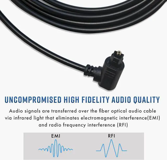 Alt view image 6 of 7 - J-Tech Digital JTECH-SP6FB 90 Degree Toslink SPDIF Optical Audio Cable 6 FT