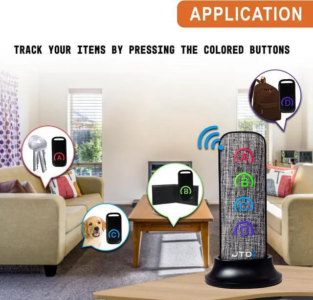 Alt view image 3 of 7 - Wireless RF Key Finder Locator (1 Transmitter + 4 Receivers) (JTDKF4F)
