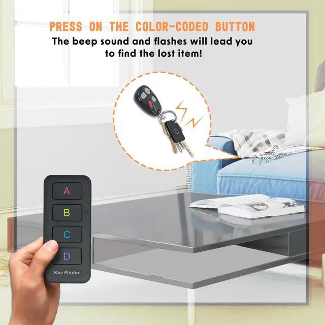 Alt view image 4 of 7 - JTD Wireless RF Key Finder Item Locator, 1 Transmitter (w/ Base support) and 4 Receivers