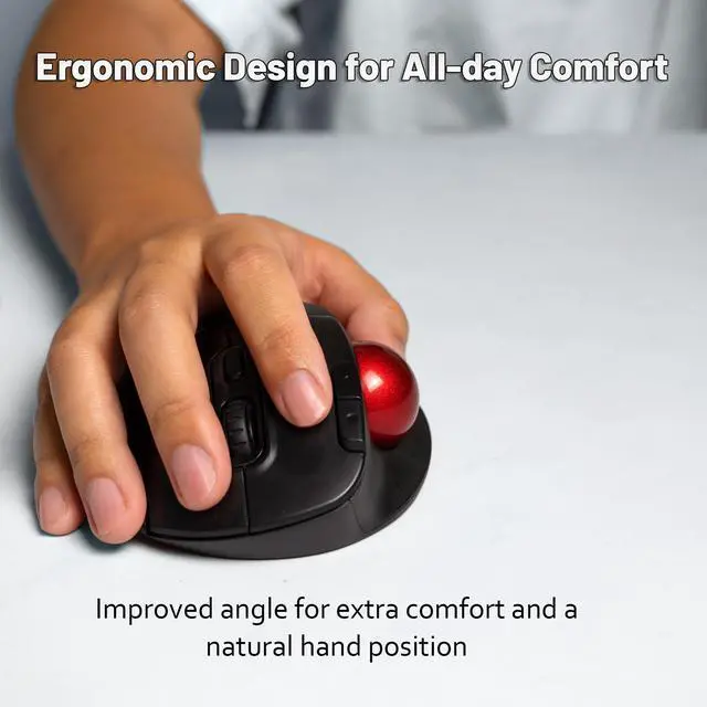 Alt view image 5 of 8 - Wireless Trackball Ergonomic Mouse w/ Free & Easy Thumb Control | DPI Adjustment, Precision Tracking, Multi-System Compatibility with PC, Laptop, Windows, Mac by J-Tech Digital
