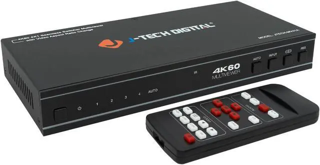 Main image of 4x1 HDMI Multi-viewer & Seamless Switcher 4K 60Hz | 4 In 1 Out w/ 8 Display Modes, Audio Extract, Aspect Ratio Change, OSD, PiP, PBP, Quad Viewing by J-Tech Digital [JTECH-MV41A]