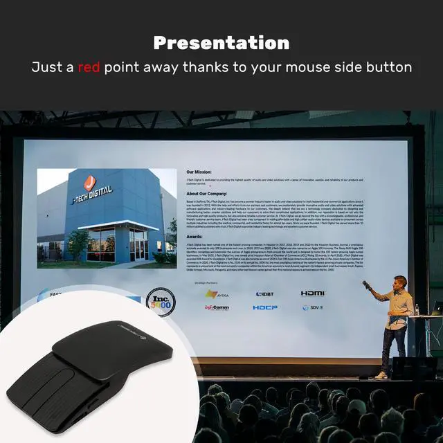 Alt view image 6 of 7 - Wireless Keyboard and Mouse Combo | Foldable Bluetooth Multi-Device Keyboard | Sliding Mouse 2-in-1 with Laser Pointer and Remote Clicker | Protective Leather Case Holder by J-Tech Digital JTD-KMP-FS