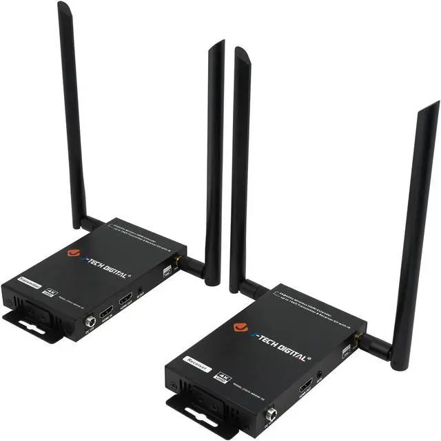 Main image of Wireless HDMI Transmitter and Receiver 4K 60Hz Up To 196ft. w/ Low Latency HDMI Loop Output SSID Pairing Channel Change IR Passthrough by J-Tech Digital [JTECH-WEX4K-50]