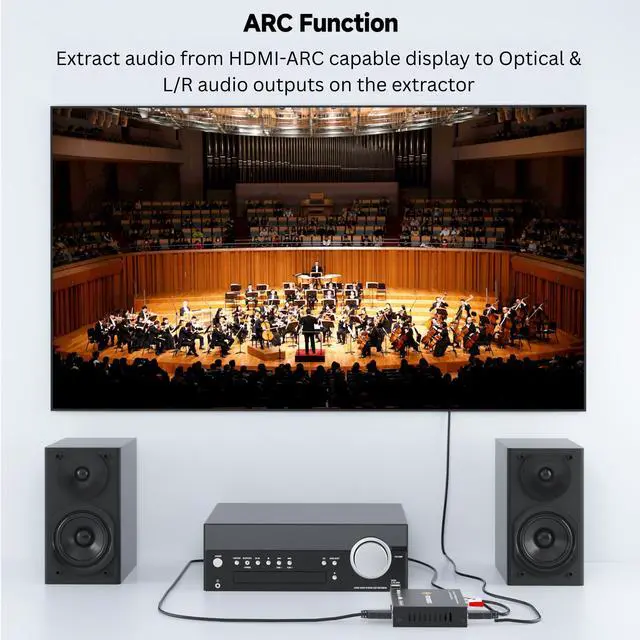 Alt view image 7 of 7 - J-Tech Digital HDMI Audio Extractor 4K 60Hz with HDMI-ARC & Audio Downmix, HDMI to Optical & RCA Converter, HDCP 2.2 DTS Digital 5.1 PCM (JTECH-EXD-ARC)