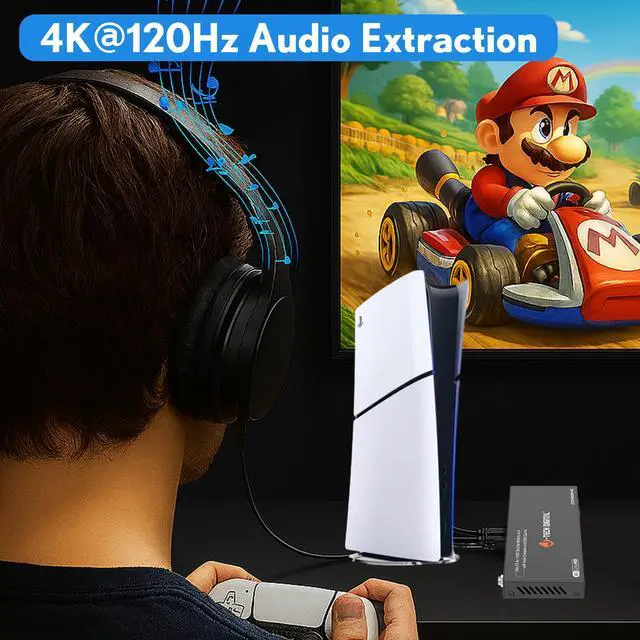 Alt view image 5 of 7 - J-Tech Digital 8K HDMI Switch 4 In 1 Out, 8K@60Hz 4K@120Hz 1080P@240Hz with Audio Extraction, HDMI to Optical & Analog 3.5mm, HDR HDCP2.3 EDID Control (JTECH-8KSW41AE)