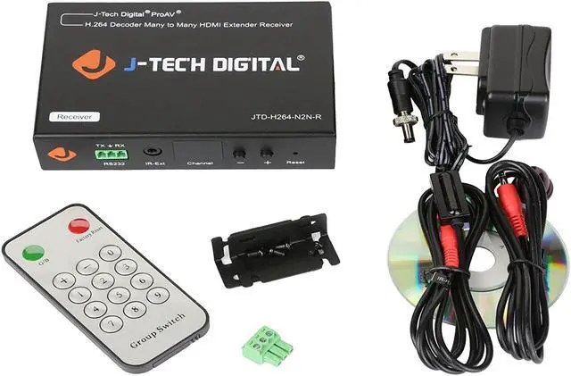 Alt view image 5 of 6 - J-Tech Digital H.264 HDMI Video Decoder/Extender/Matrix Over Ethernet, with RS232 passthrough, IR Routing (Receiver/Decoder) [JTD-H264-N2N-R]