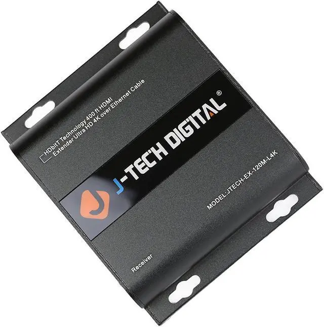 Main image of J-Tech Digital HDbitT Series ONE to Many Connection Ultra HD 4K HDMI Extender Over TCP/IP Ethernet/Over Single Cat5e/cat6 Cable Ultra HD 4K with IR Remote - Up to 400 Ft (Receiver Only)