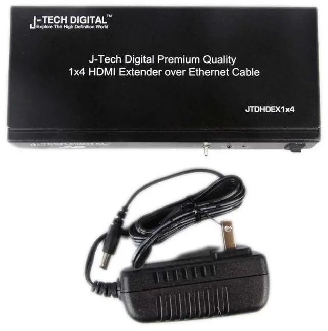 Alt view image 8 of 15 - J-Tech Digital 1x4 HDMI Extender Splitter Combo Over Cat5e/Cat6 cable up to 164 feet (50 meters) at 1080P with Local Loop out and Bi-directional IR control (JTDHDEX1x4)