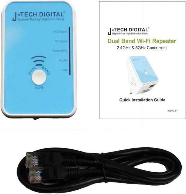 Alt view image 2 of 5 - J-Tech Digital ® 300Mbps 2.4GHZ 5GHZ Dualband Wireless Range Extender WiFi Repeater Full coverage Router Wifi Repeater Supports Router, AP, Repeater and Backward Compatible with 802.11b/g