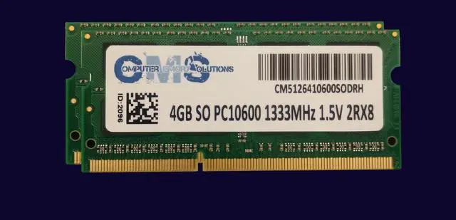 Alt view image 4 of 4 - 2X4GB 204PIN SO 1333MHZ 1.5V 2RX8