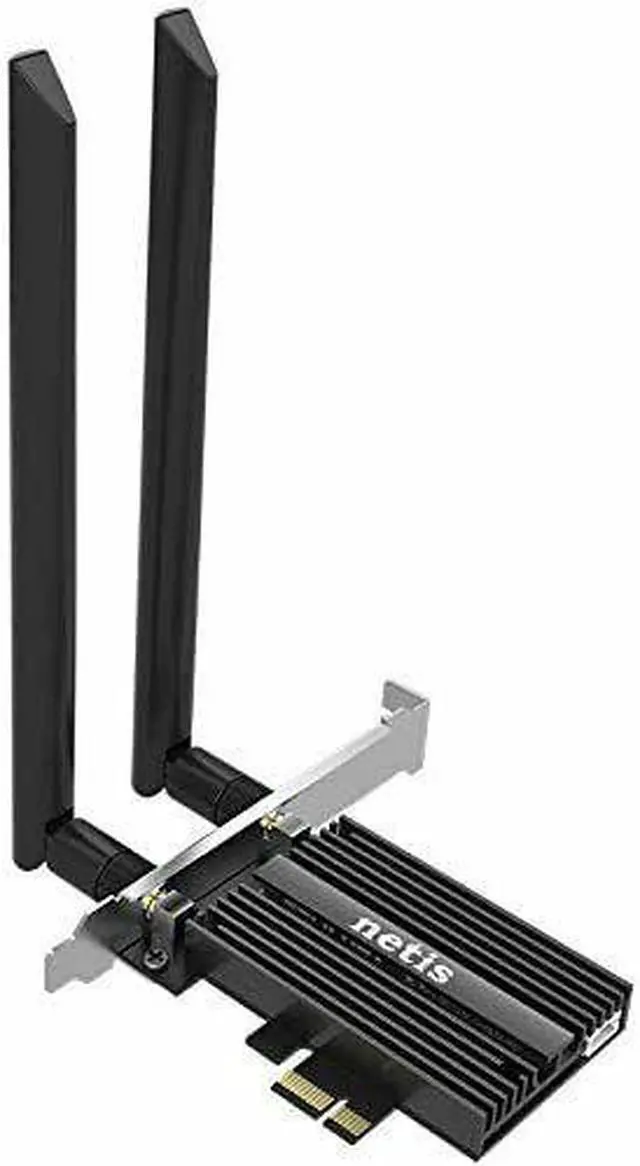 Alt view image 2 of 8 - Netis F1 WiFi 6 AX200 802.11AX Dual Band PCIe WiFi Card 3000Mbps with Bluetooth 5.0 and Heat Sink | WiFi Card  for PC Desktop, Support Windows10, Linux, Chrome with Standard and Low Profile Bracket