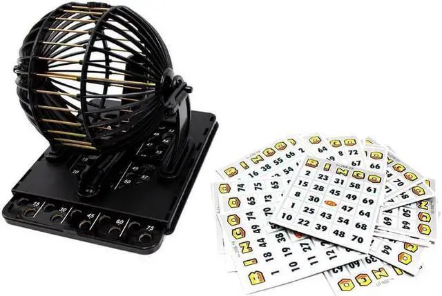 Alt view image 2 of 7 - AZToys 208 Bingo Machine Cage Game Set With Bingo Balls | Classic Metal Cage Includes Bingo Tray and Bingo Cards with Randomize Numbers