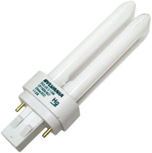 Alt view image 2 of 2 - Sylvania 20480 - CF13DD/827/ECO/BL/1 Double Tube 2 Pin Base Compact Fluorescent Light Bulb
