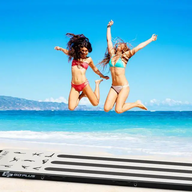 Alt view image 4 of 7 - Goplus 10FT Air Track Inflatable Gymnastics Tumbling Mat w/ Pump Black