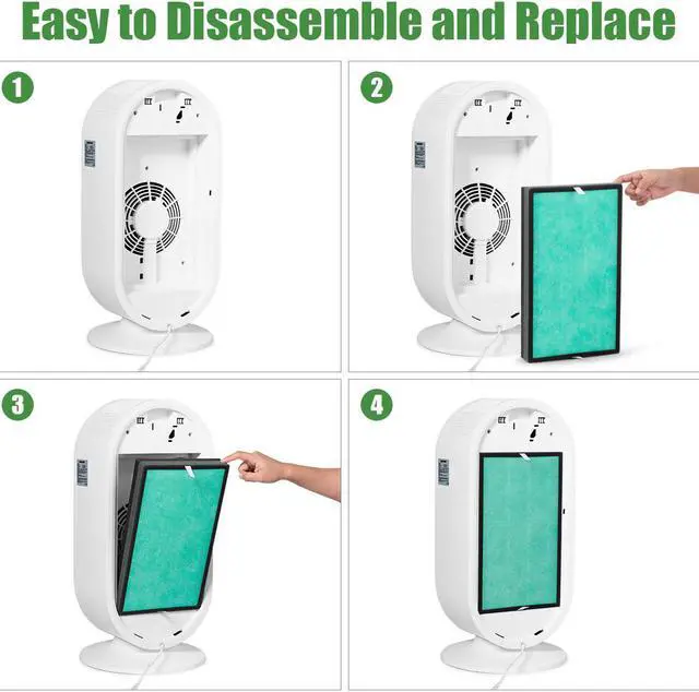Alt view image 7 of 7 - Costway Air Purifier True HEPA Filter Activated Carbon Filter