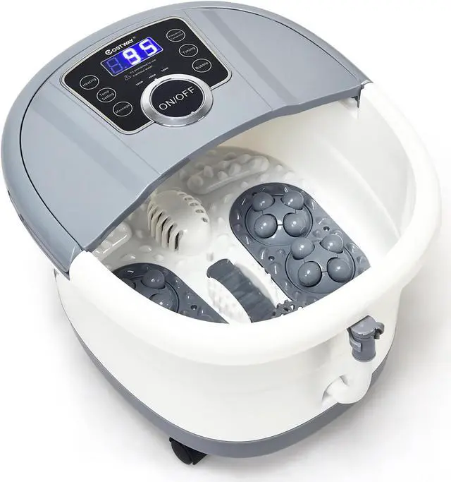Main image of Costway Portable Multi-function Electric Foot Spa Bath Shiatsu Roller Motorized Massager Grey