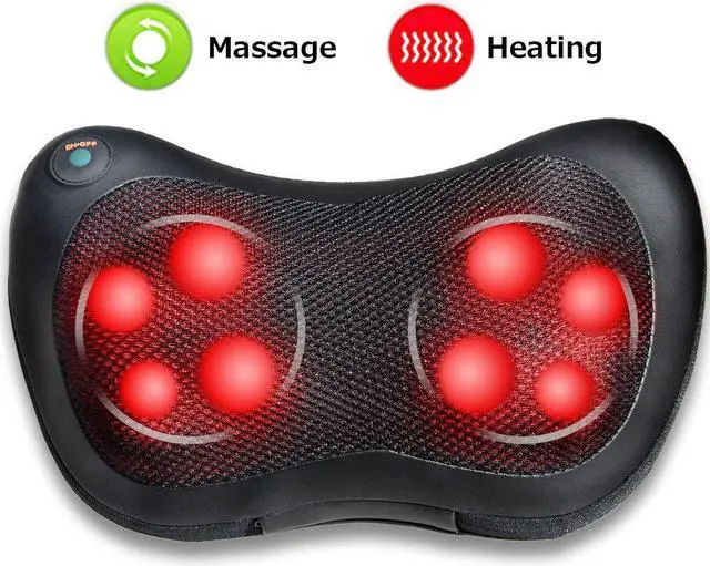 Main image of Costway Shiatsu Shoulder Neck Back Massage Pillow with Heat Deep Kneading Massager Car Seat