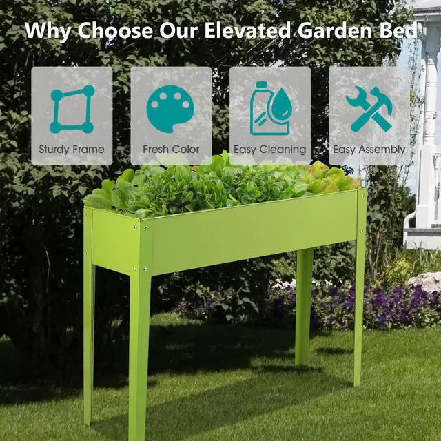 Alt view image 5 of 7 - Costway 40''x12'' Outdoor Elevated Garden Plant Stand Raised Tall Flower Bed