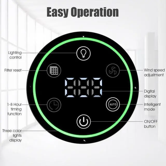 Alt view image 5 of 7 - Costway Air Purifier True HEPA Filter Activated Carbon Filter