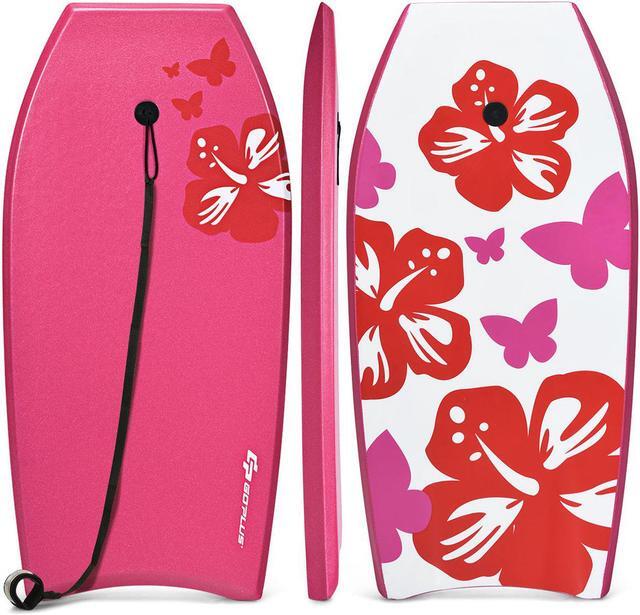 Main image of Goplus 41'' Super Lightweight Bodyboard Surfing W/Leash EPS Core Boarding IXPE Pink