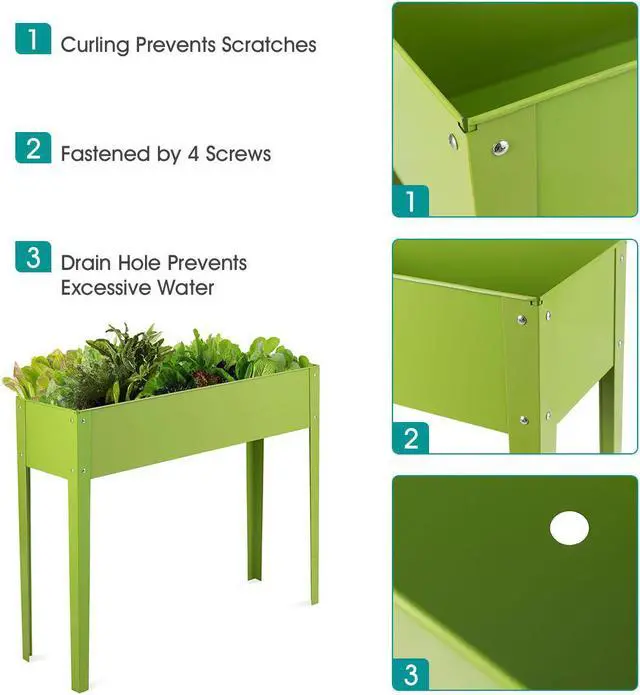 Alt view image 6 of 7 - Costway 40''x12'' Outdoor Elevated Garden Plant Stand Raised Tall Flower Bed