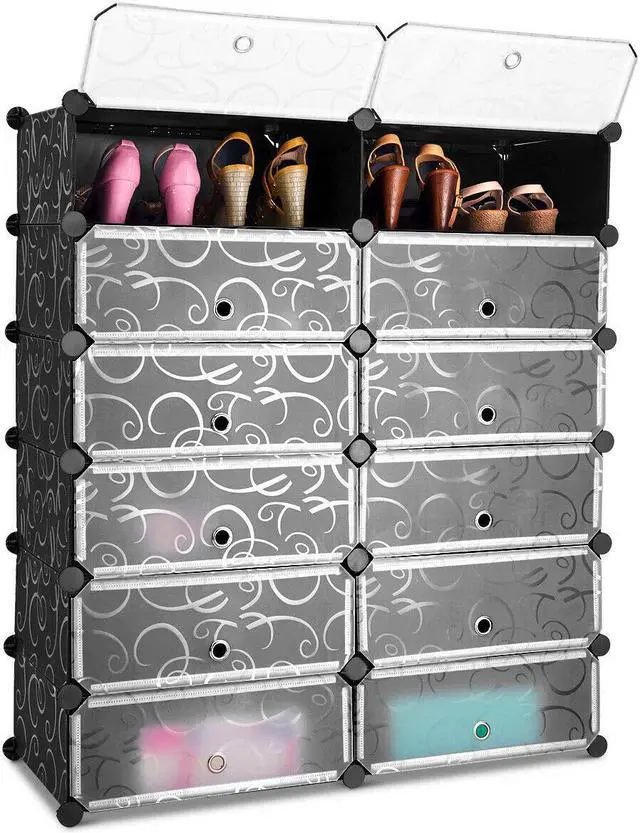 Alt view image 5 of 7 - Costway 12 Cubic Portable Shoe Rack Shelf Cabinet Storage Closet Organizer Home Furni