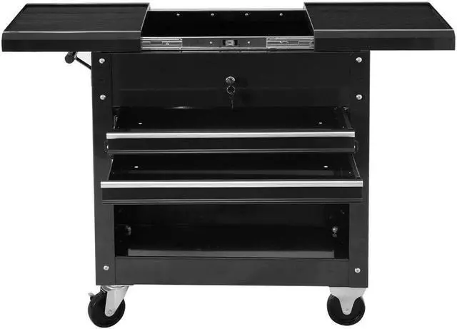 Alt view image 5 of 7 - Costway Rolling Mechanics Tool Cart Slide Top Utility Storage Cabinet Organizer 2 Drawer