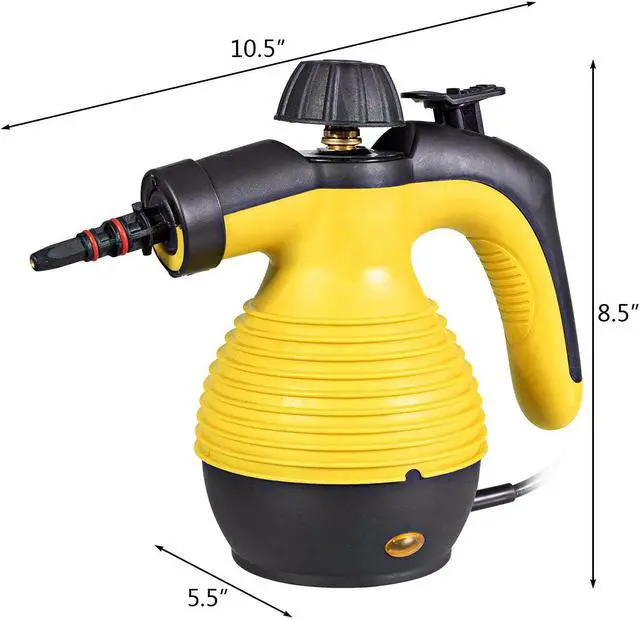 Alt view image 3 of 7 - Costway Multifunction Portable Steamer Household Steam Cleaner 1050W with Attachments Yellow