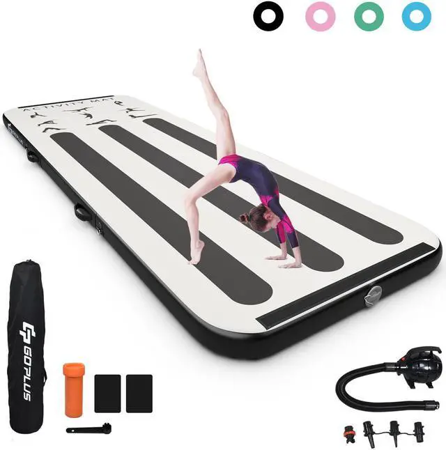 Main image of Goplus 10FT Air Track Inflatable Gymnastics Tumbling Mat w/ Pump Black