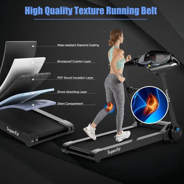Alt view image 2 of 7 - Goplus 2.25HP Folding Treadmill Running Machine LED Touch Display