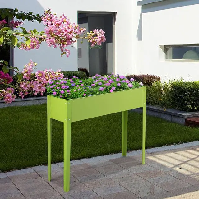 Alt view image 7 of 7 - Costway 40''x12'' Outdoor Elevated Garden Plant Stand Raised Tall Flower Bed