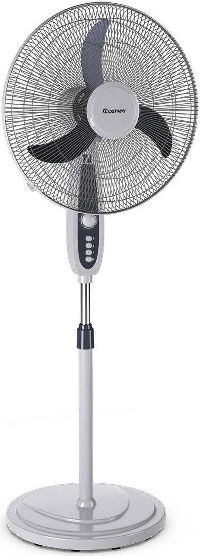Alt view image 2 of 7 - Costway 18''Pedestal Fan 3-Speed Oscillating Stand Floor Manual Control Timer Swing Head