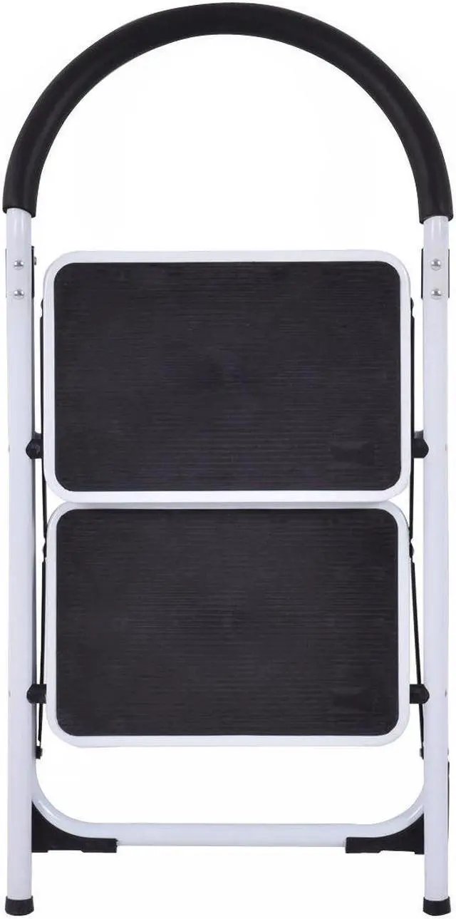 Alt view image 6 of 7 - Costway 2 Step Ladder Folding Stool Heavy Duty 330Lbs Capacity Industrial Lightweight