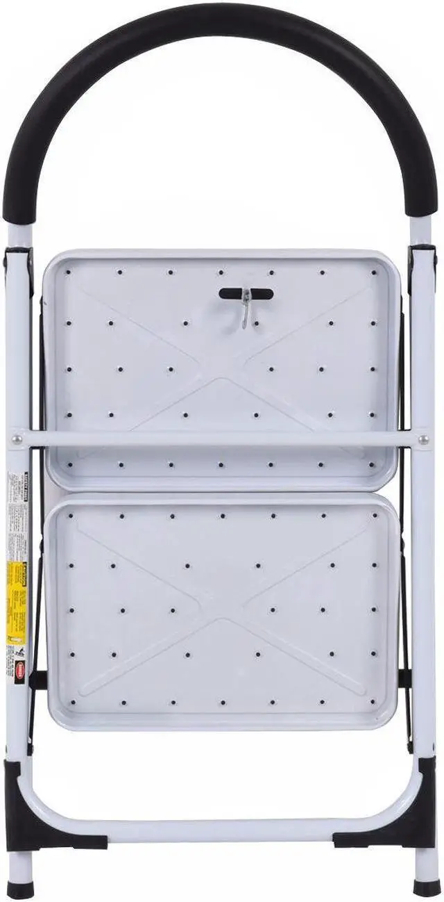 Alt view image 7 of 7 - Costway 2 Step Ladder Folding Stool Heavy Duty 330Lbs Capacity Industrial Lightweight