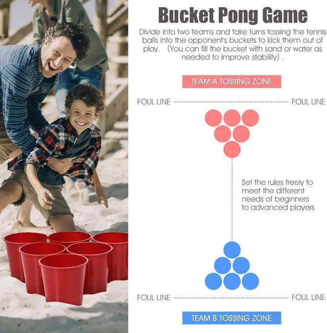 Alt view image 5 of 7 - Costway Yard Pong Giant Pong Game Set Carry Bag Outdoor Backyard Game