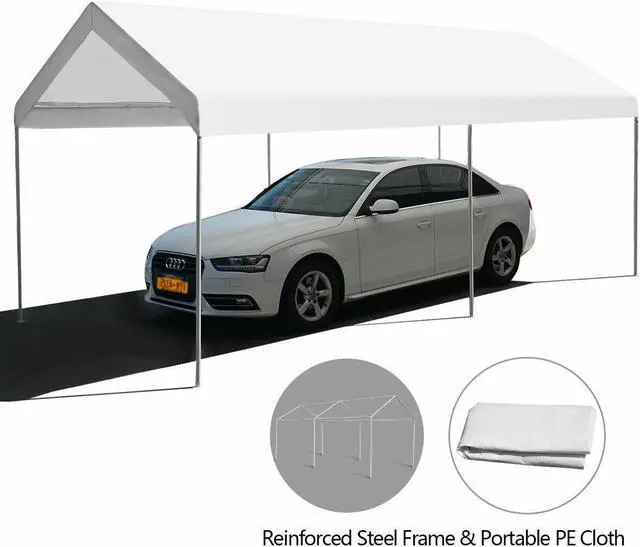 Alt view image 6 of 7 - Costway Steel Frame Party Tent Canopy Shelter Portable Car Carport Garage Cover