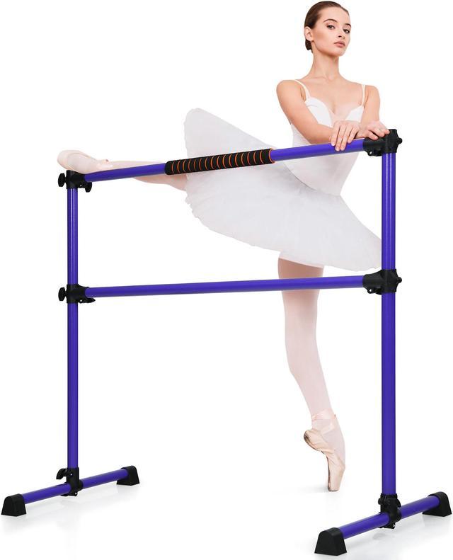 Goplus 4ft Portable Ballet Barre Freestanding Adjustable Double Dance Bar  Silver 