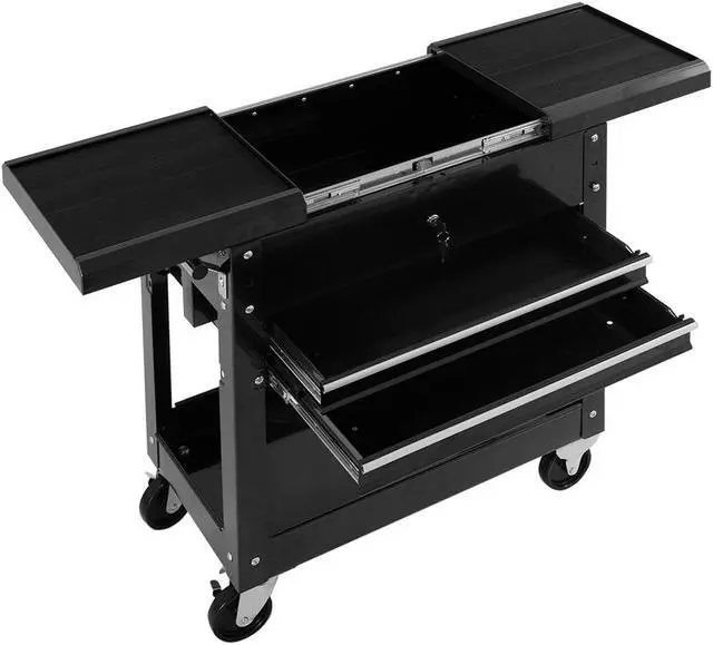 Alt view image 6 of 7 - Costway Rolling Mechanics Tool Cart Slide Top Utility Storage Cabinet Organizer 2 Drawer