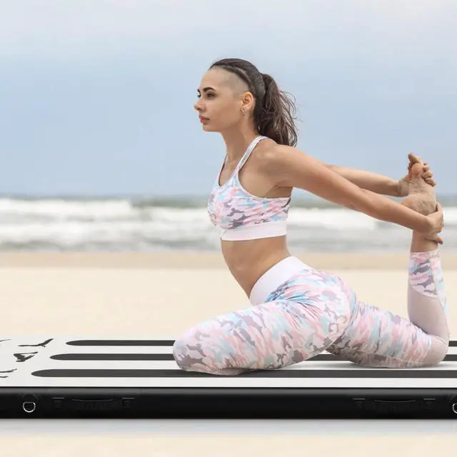 Alt view image 2 of 7 - Goplus 10FT Air Track Inflatable Gymnastics Tumbling Mat w/ Pump Black