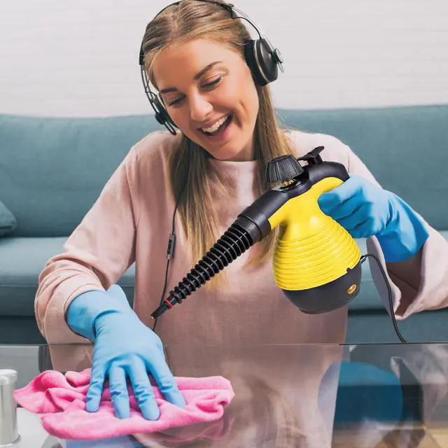 Alt view image 4 of 7 - Costway Multifunction Portable Steamer Household Steam Cleaner 1050W with Attachments Yellow