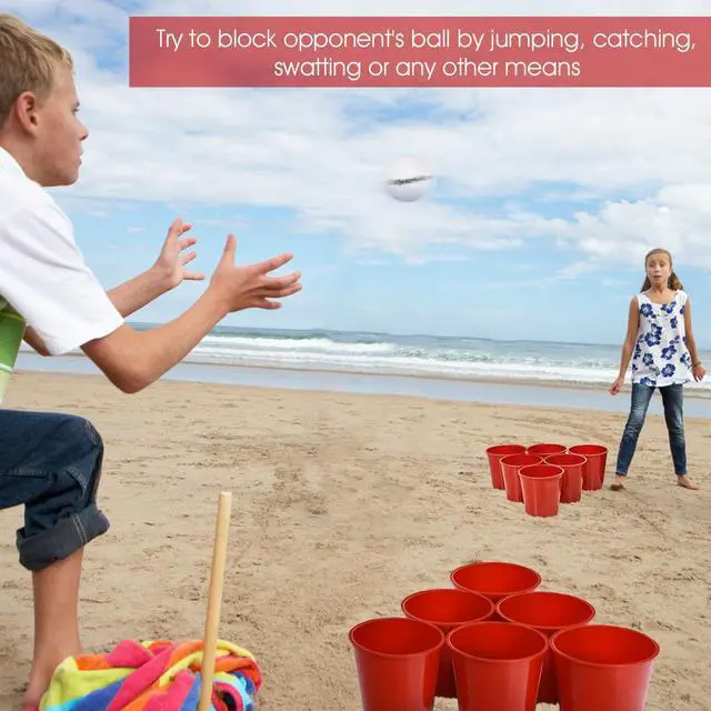 Alt view image 4 of 7 - Costway Yard Pong Giant Pong Game Set Carry Bag Outdoor Backyard Game