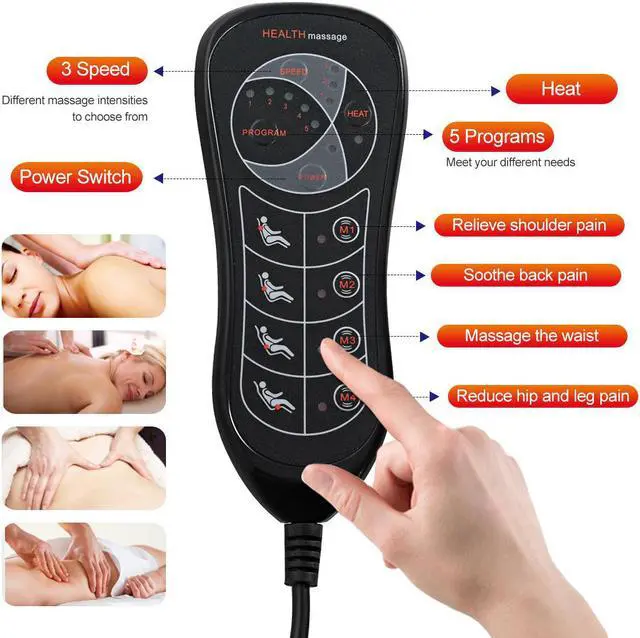 Alt view image 6 of 7 - Costway Vibration Massage Seat Cushion 10 Vibration Motors Seat Back Massager