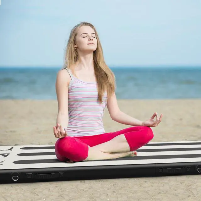 Alt view image 3 of 7 - Goplus 10FT Air Track Inflatable Gymnastics Tumbling Mat w/ Pump Black