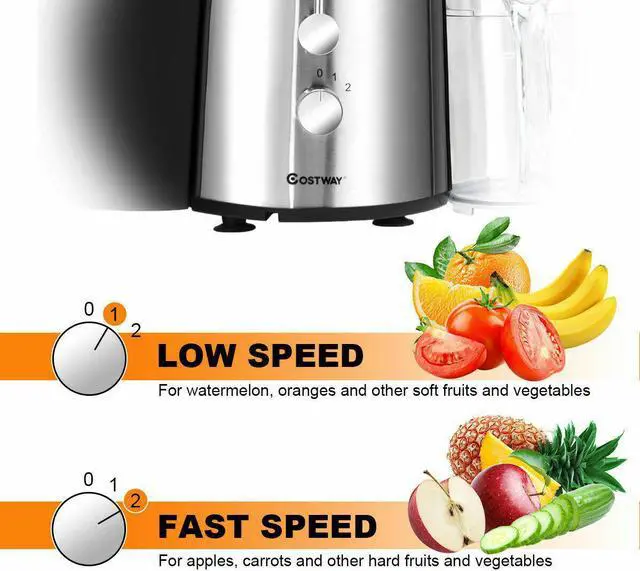 Alt view image 5 of 7 - Costway Electric Juicer Wide Mouth Fruit & Vegetable Centrifugal Juice Extractor 2 Speed